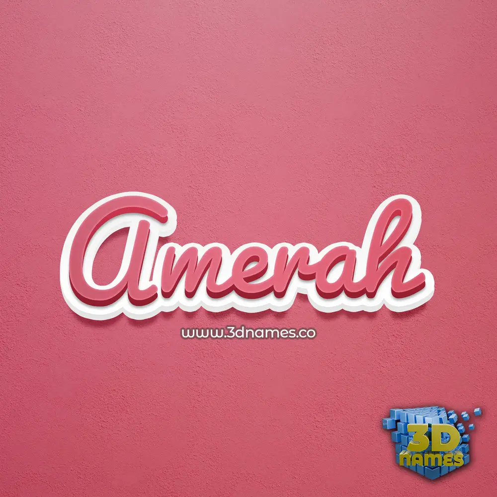 amerah in Red Scribble style - 3D name wallpaper