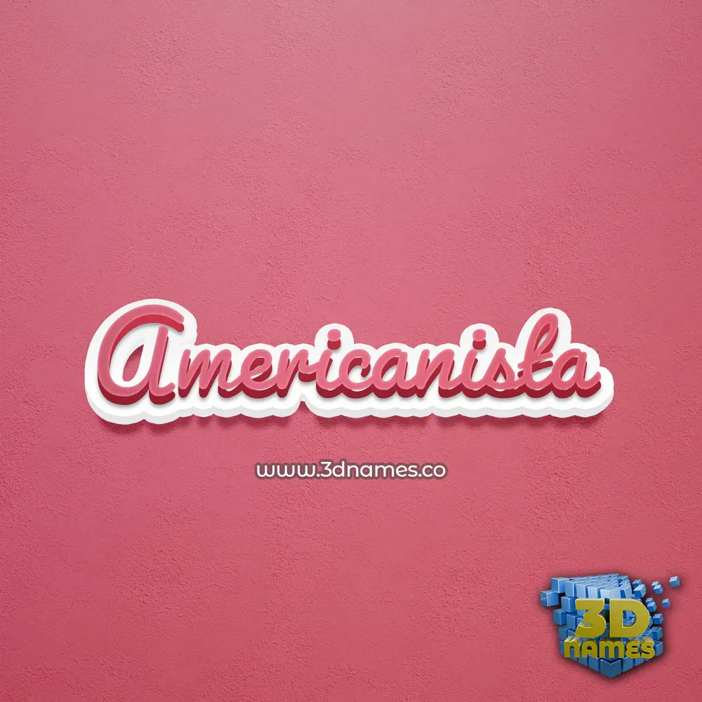 americanista in Red Scribble style - 3D name wallpaper