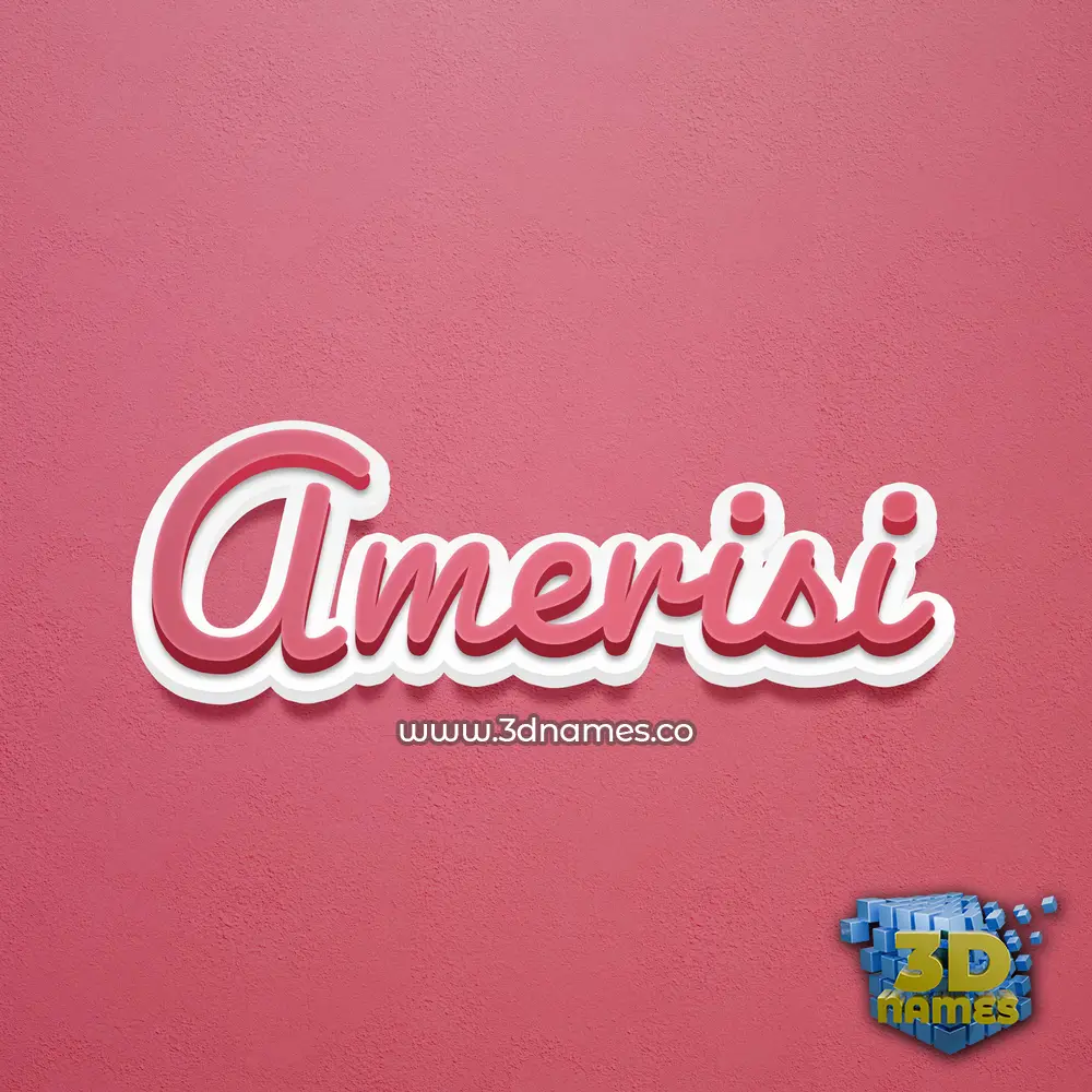 amerisi in Red Scribble style - 3D name wallpaper