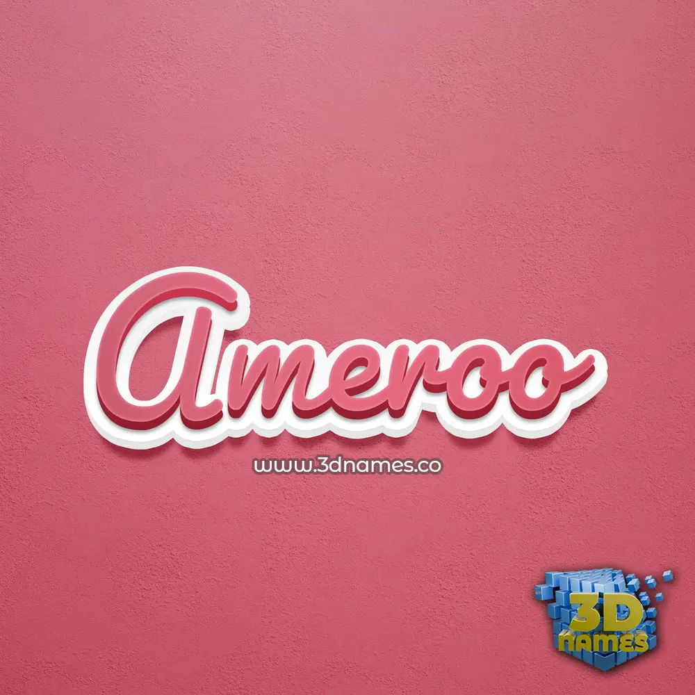 ameroo in Red Scribble style - 3D name wallpaper