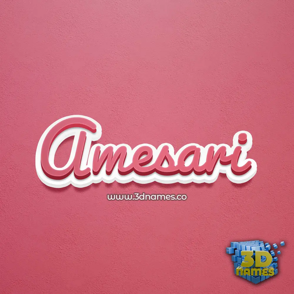 amesari in Red Scribble style - 3D name wallpaper