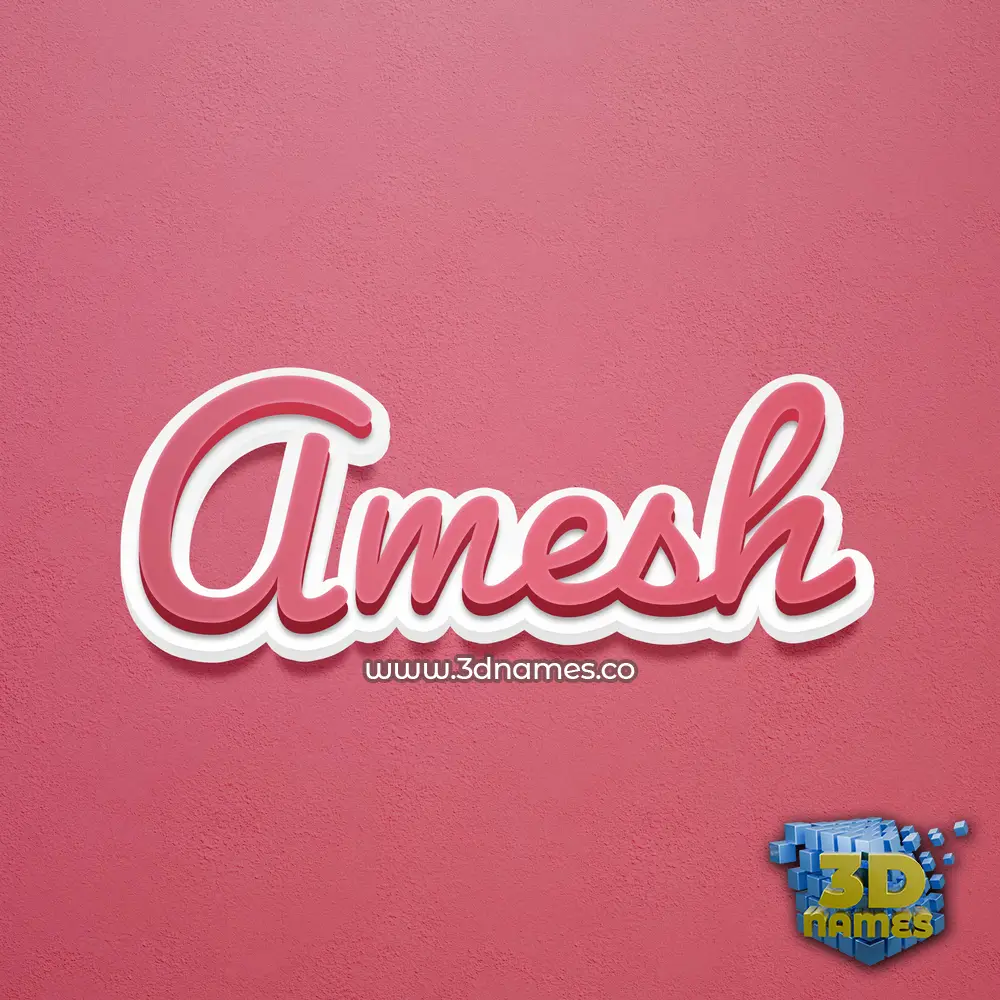 amesh in Red Scribble style - 3D name wallpaper