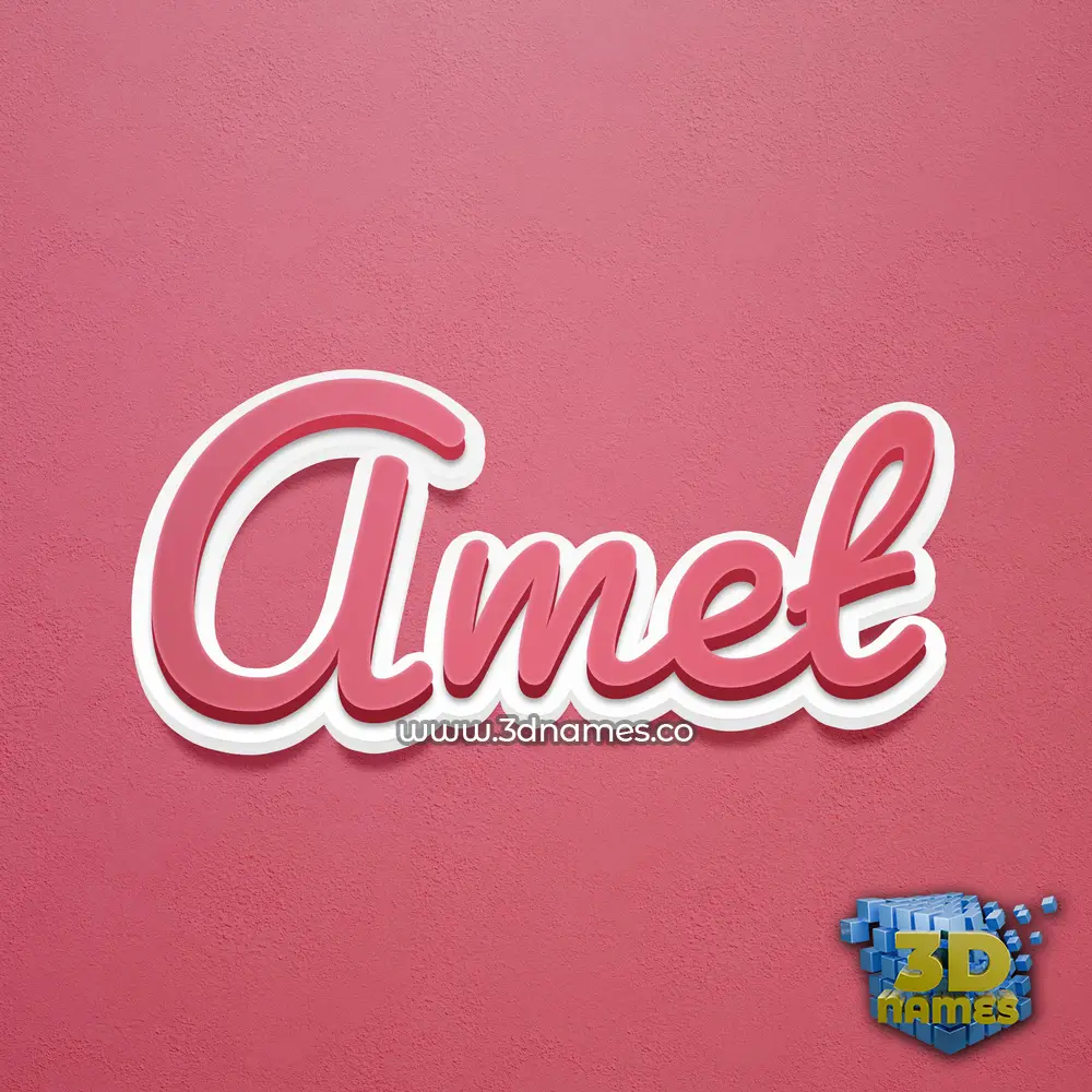 amet in Red Scribble style - 3D name wallpaper