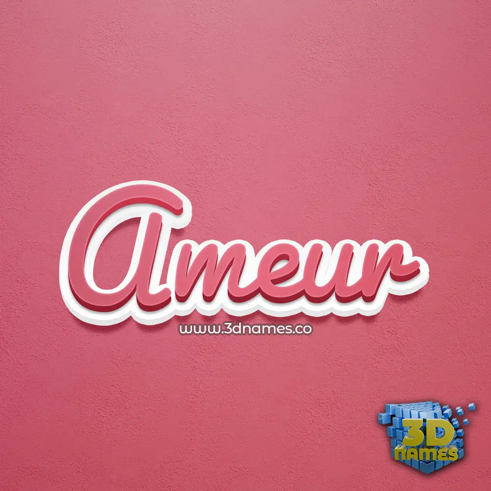 ameur in Red Scribble style - 3D name wallpaper