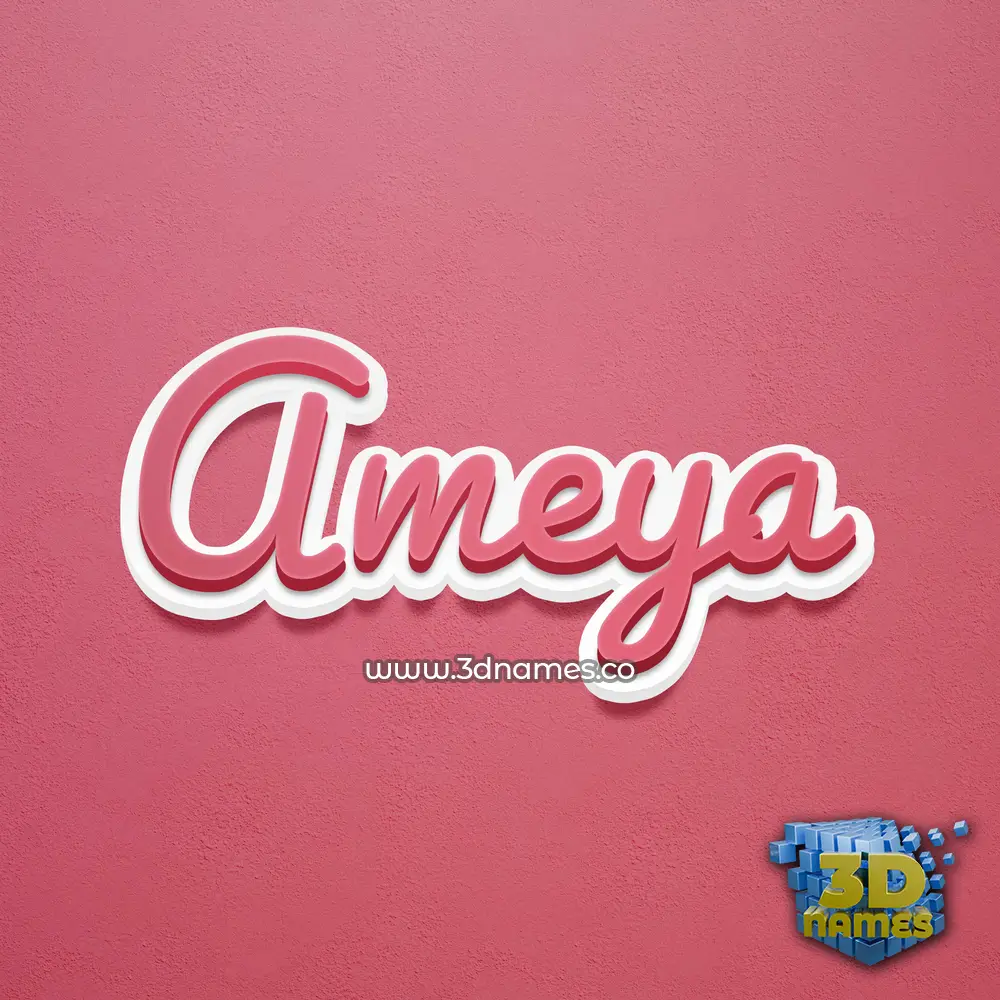 ameya in Red Scribble style - 3D name wallpaper