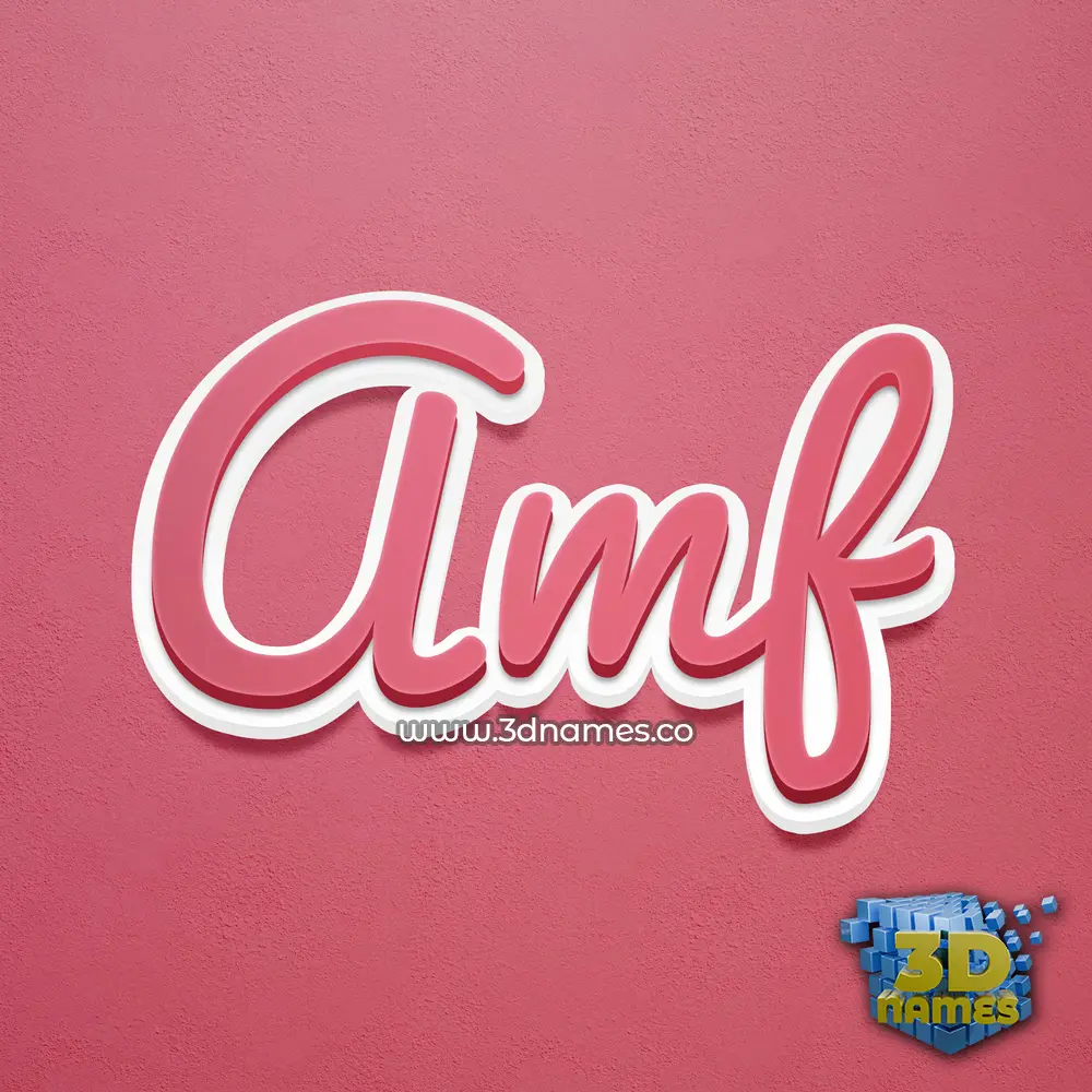 amf in Red Scribble style - 3D name wallpaper