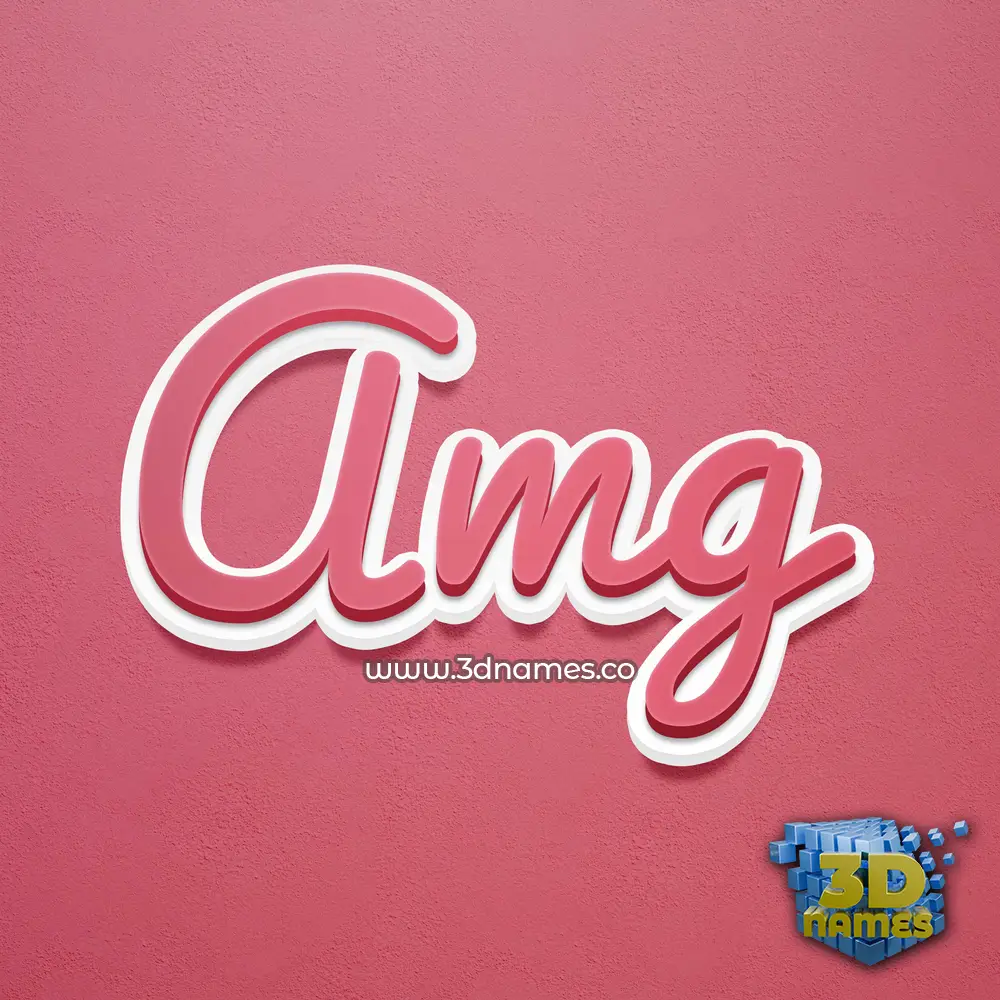 amg in Red Scribble style - 3D name wallpaper