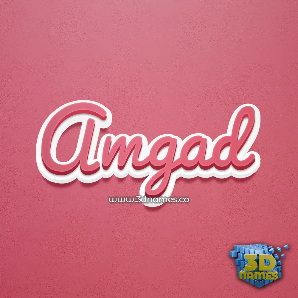 amgad in Red Scribble style - 3D name wallpaper
