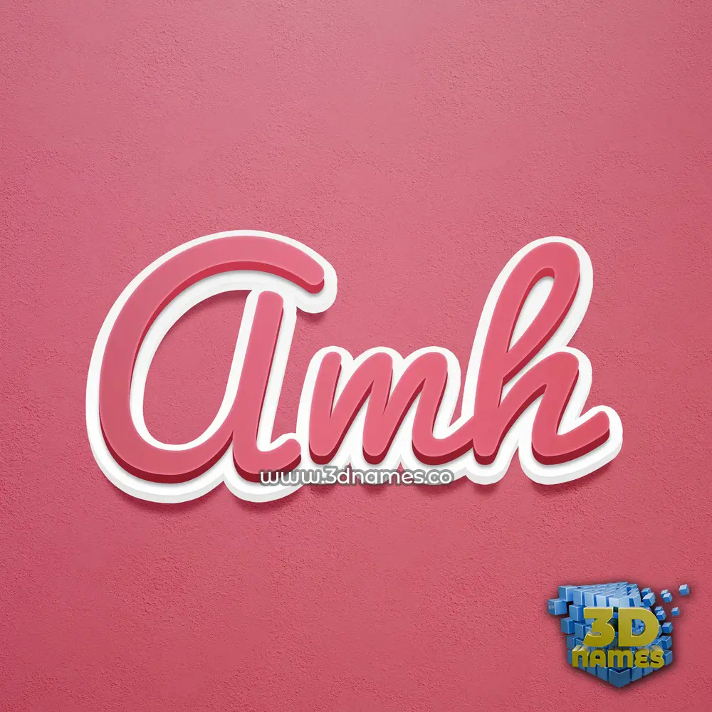 amh in Red Scribble style - 3D name wallpaper