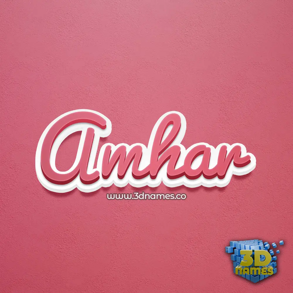 amhar in Red Scribble style - 3D name wallpaper
