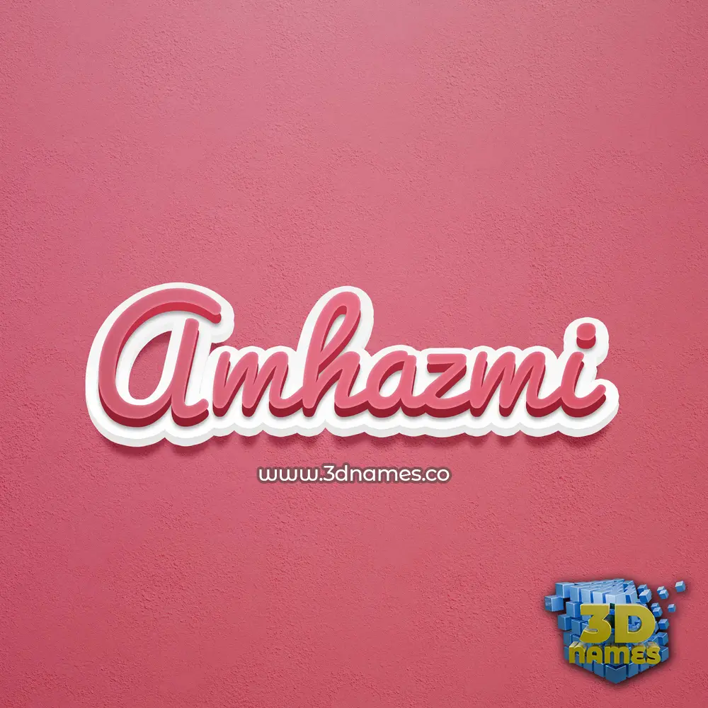 amhazmi in Red Scribble style - 3D name wallpaper