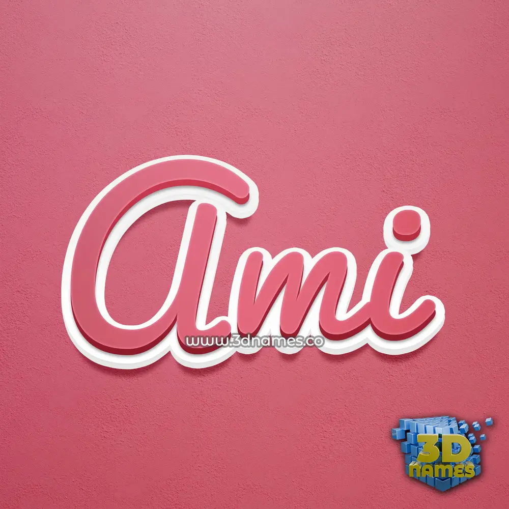 ami in Red Scribble style - 3D name wallpaper