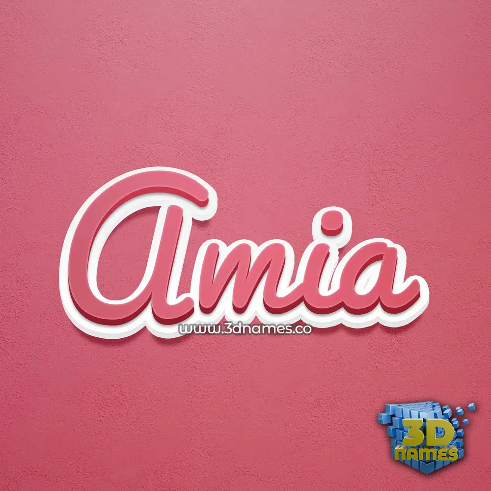 amia in Red Scribble style - 3D name wallpaper