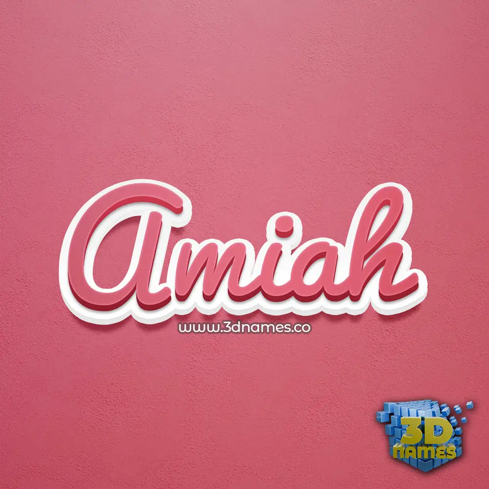 amiah in Red Scribble style - 3D name wallpaper