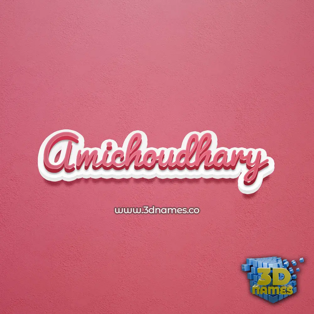 amichoudhary in Red Scribble style - 3D name wallpaper