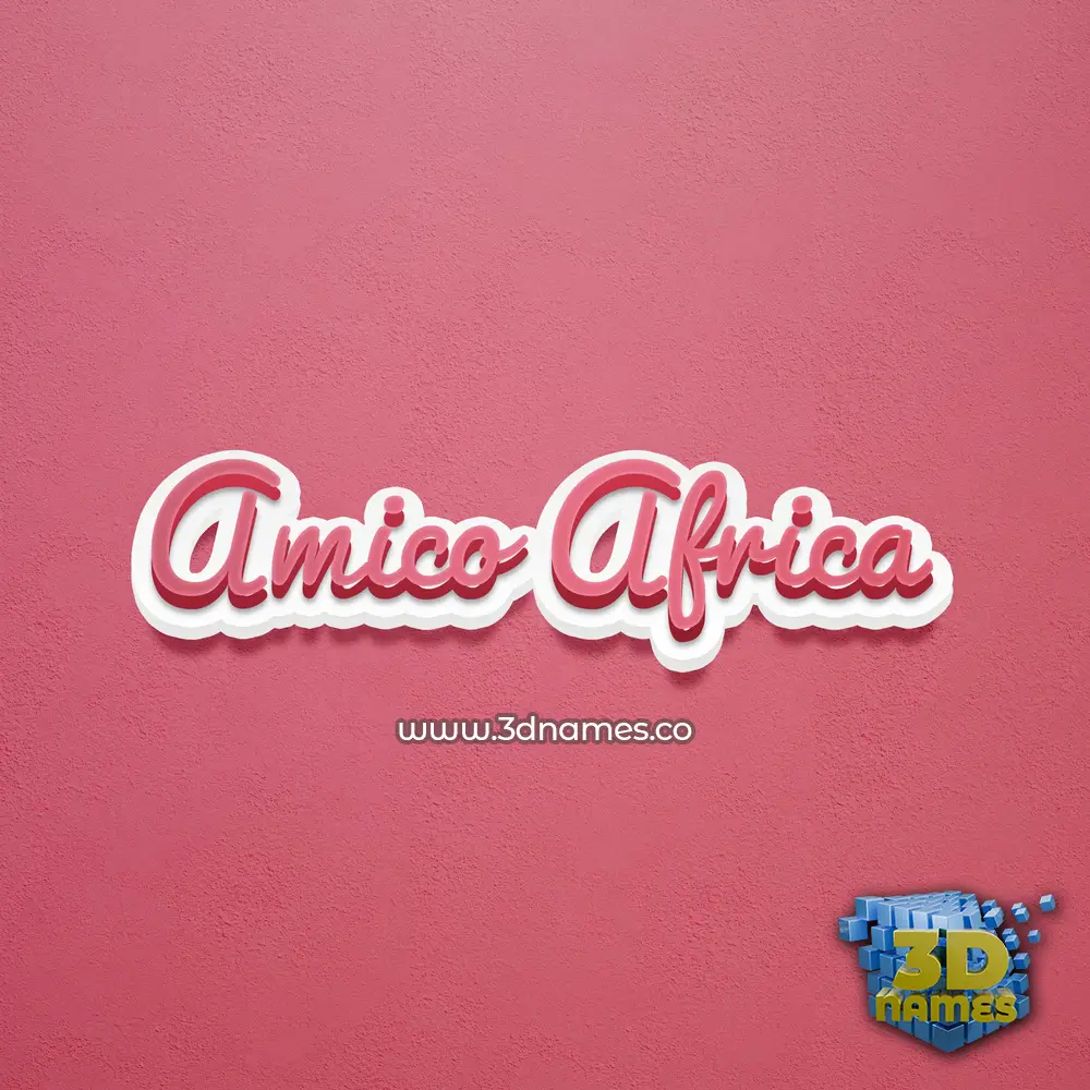 amico africa in Red Scribble style - 3D name wallpaper