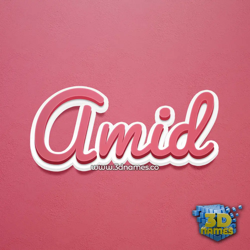 amid in Red Scribble style - 3D name wallpaper