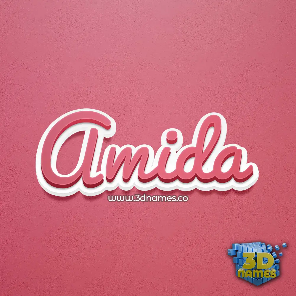 amida in Red Scribble style - 3D name wallpaper