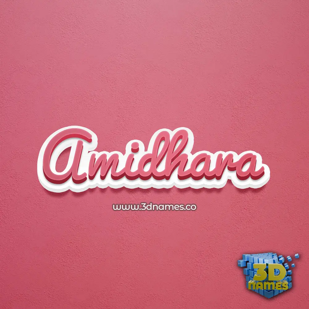 amidhara in Red Scribble style - 3D name wallpaper