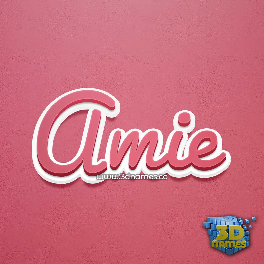 amie in Red Scribble style - 3D name wallpaper