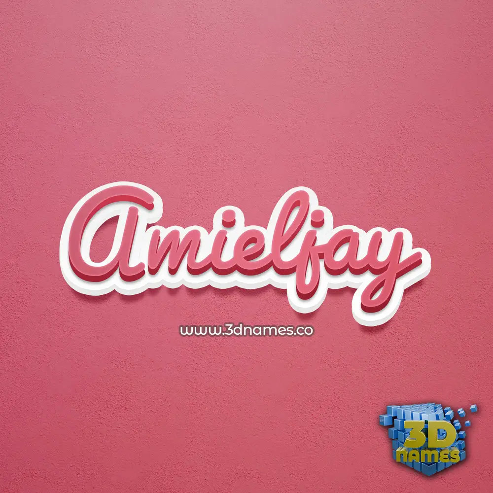 amieljay in Red Scribble style - 3D name wallpaper