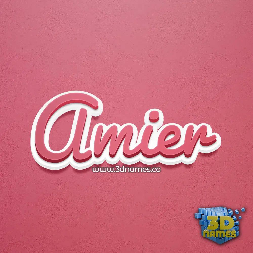 amier in Red Scribble style - 3D name wallpaper