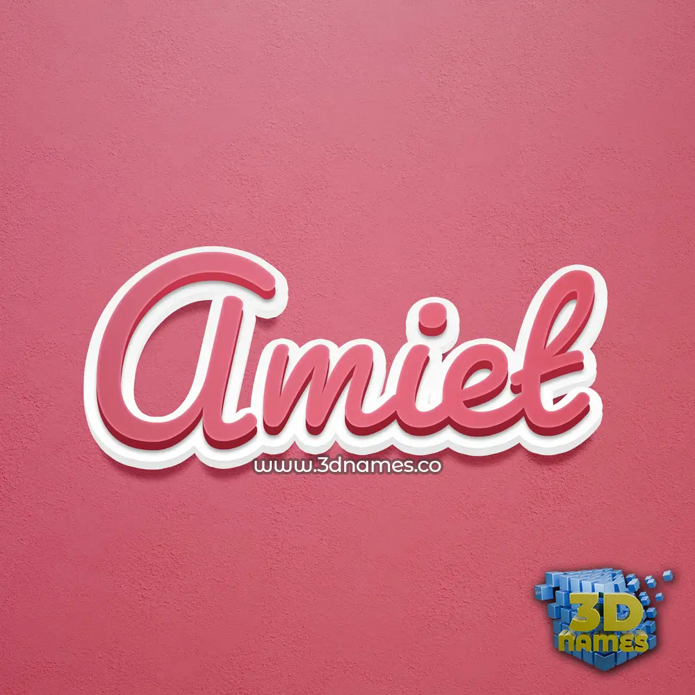 amiet in Red Scribble style - 3D name wallpaper