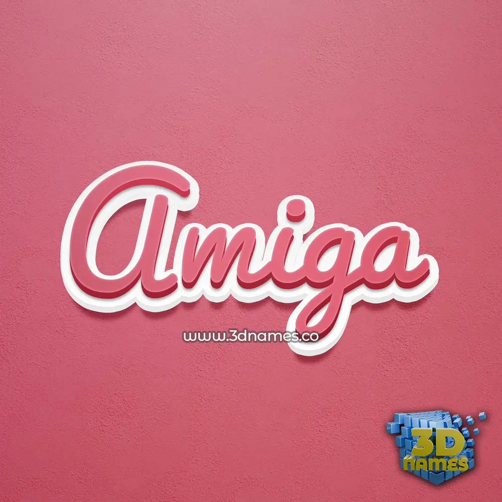 amiga in Red Scribble style - 3D name wallpaper