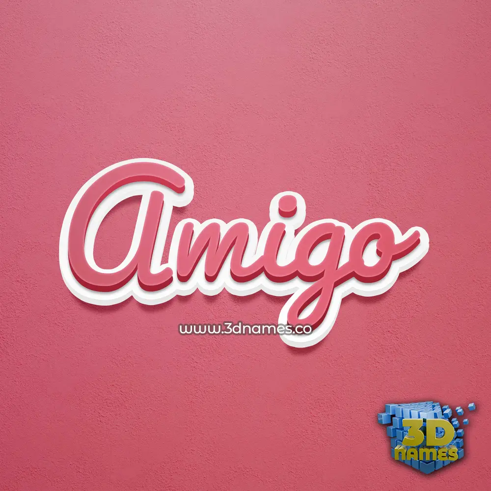 amigo in Red Scribble style - 3D name wallpaper