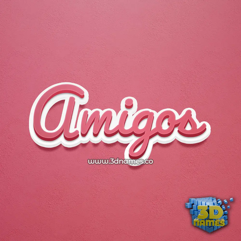 amigos in Red Scribble style - 3D name wallpaper