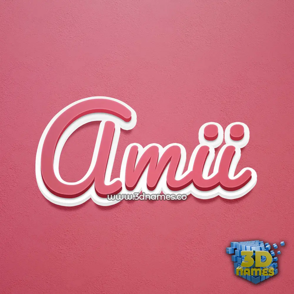 amii in Red Scribble style - 3D name wallpaper