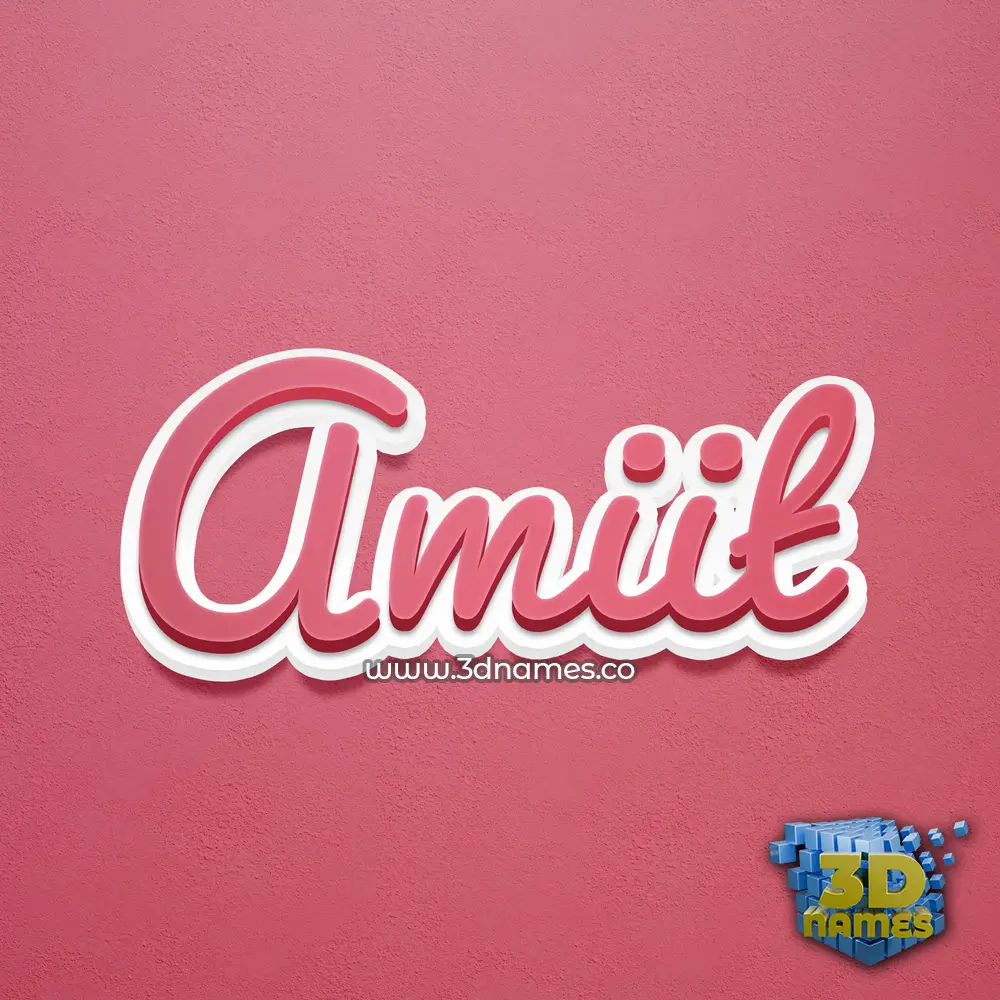amiit in Red Scribble style - 3D name wallpaper