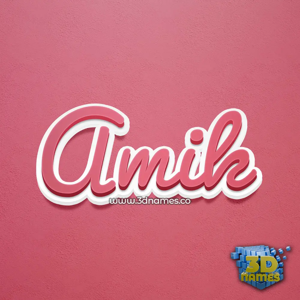 amik in Red Scribble style - 3D name wallpaper