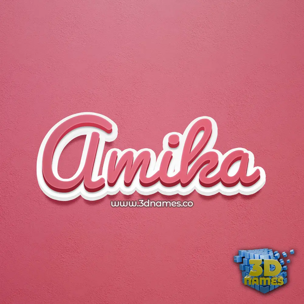 amika in Red Scribble style - 3D name wallpaper
