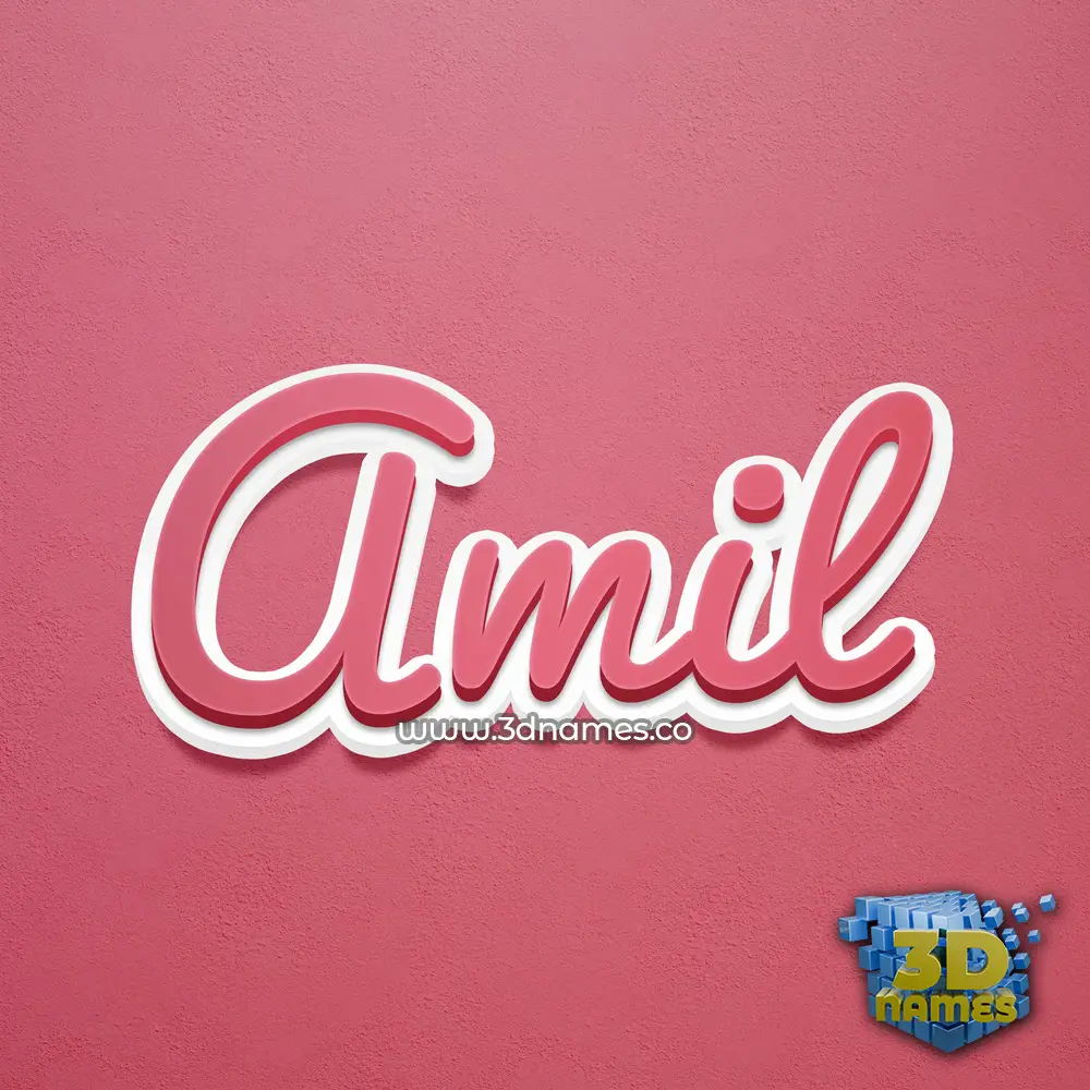 amil in Red Scribble style - 3D name wallpaper