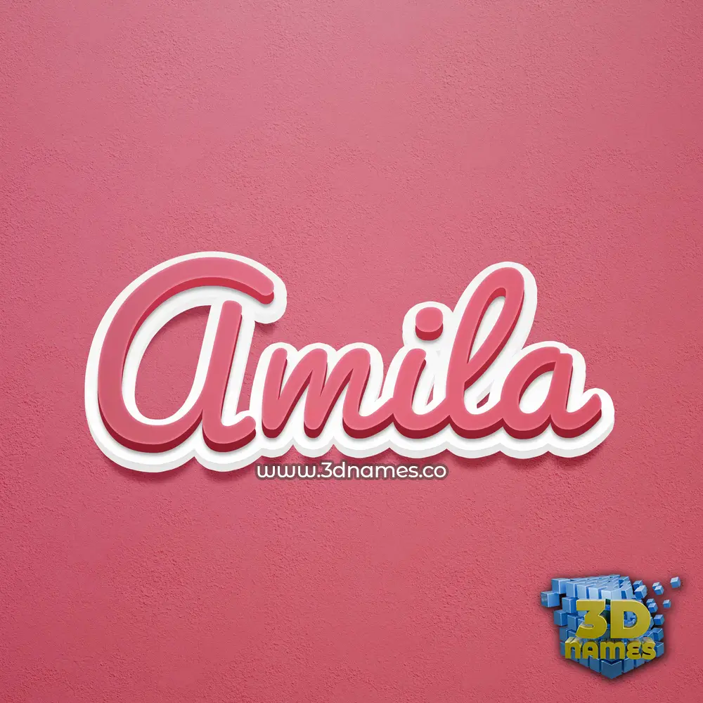 amila in Red Scribble style - 3D name wallpaper