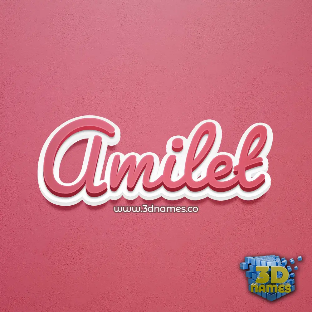 amilet in Red Scribble style - 3D name wallpaper