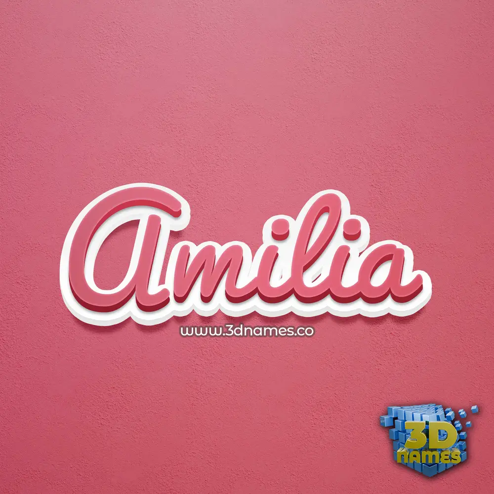 amilia in Red Scribble style - 3D name wallpaper