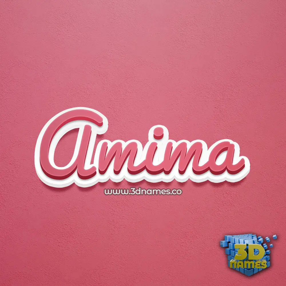 amima in Red Scribble style - 3D name wallpaper