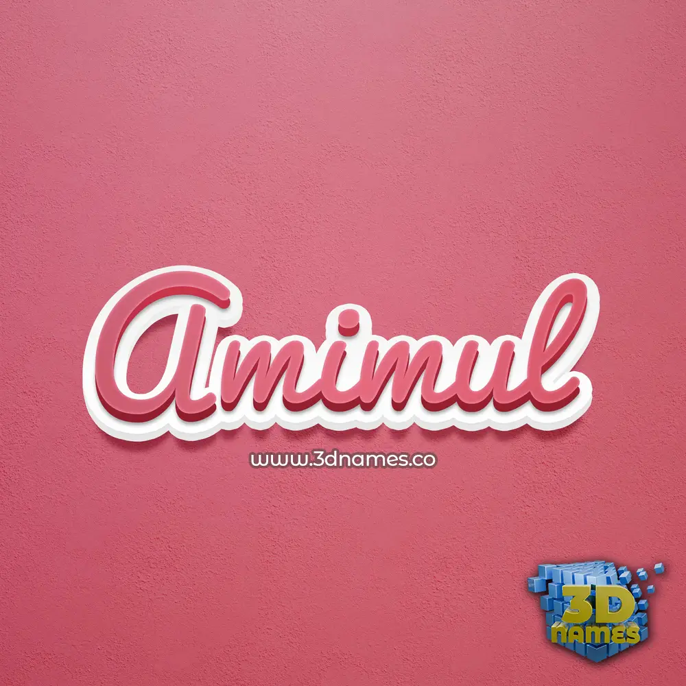 amimul in Red Scribble style - 3D name wallpaper