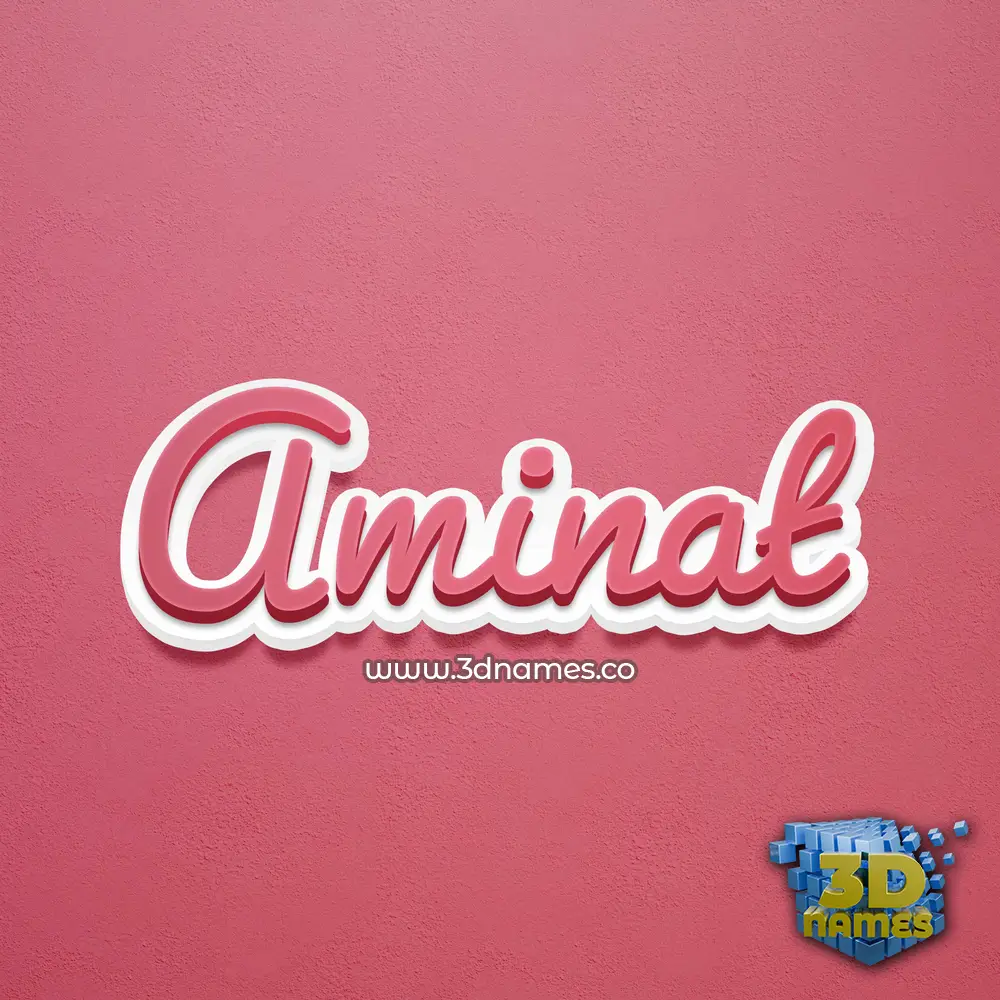 aminat in Red Scribble style - 3D name wallpaper