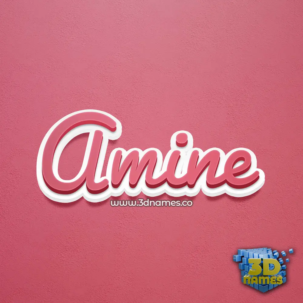 amine in Red Scribble style - 3D name wallpaper