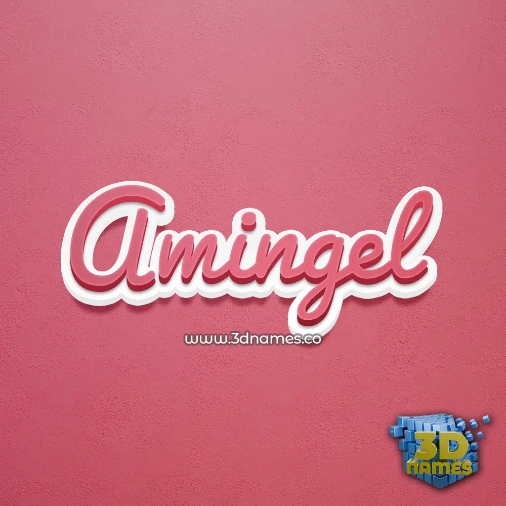 amingel in Red Scribble style - 3D name wallpaper