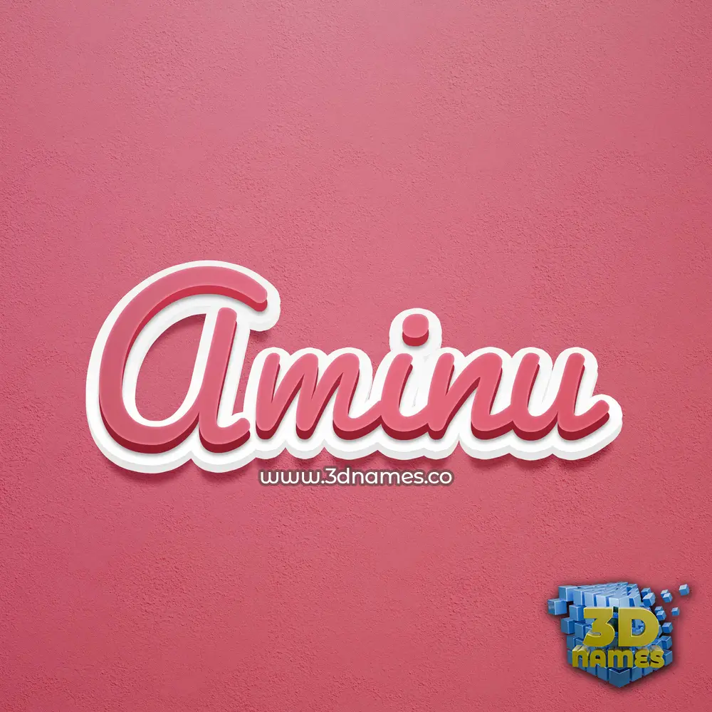 aminu in Red Scribble style - 3D name wallpaper