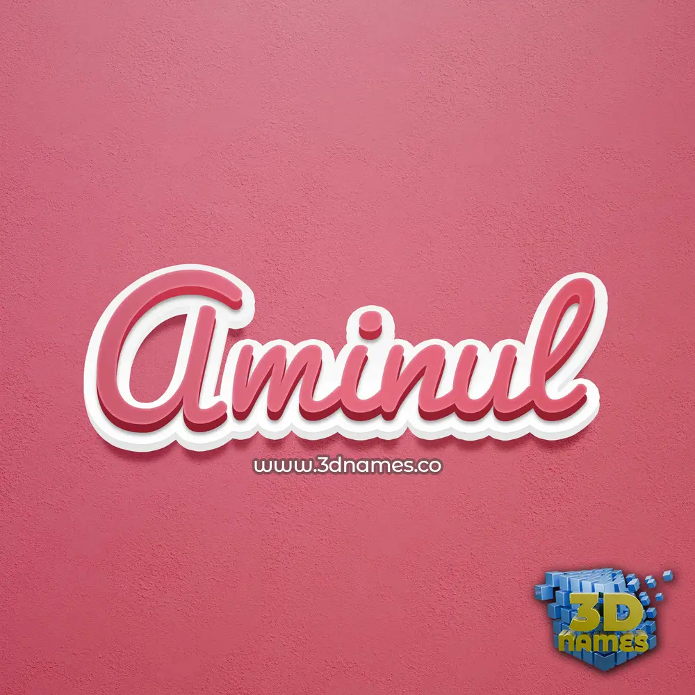 aminul in Red Scribble style - 3D name wallpaper