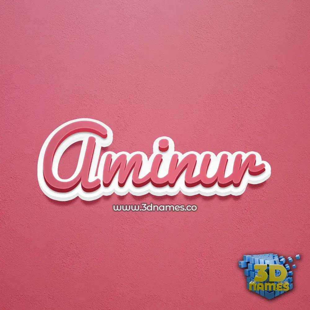 aminur in Red Scribble style - 3D name wallpaper