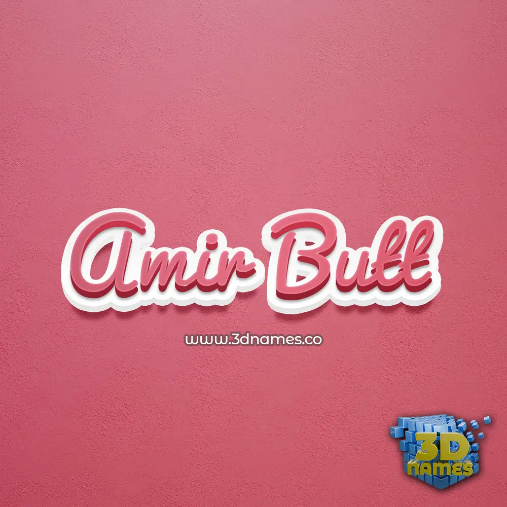 amir butt in Red Scribble style - 3D name wallpaper