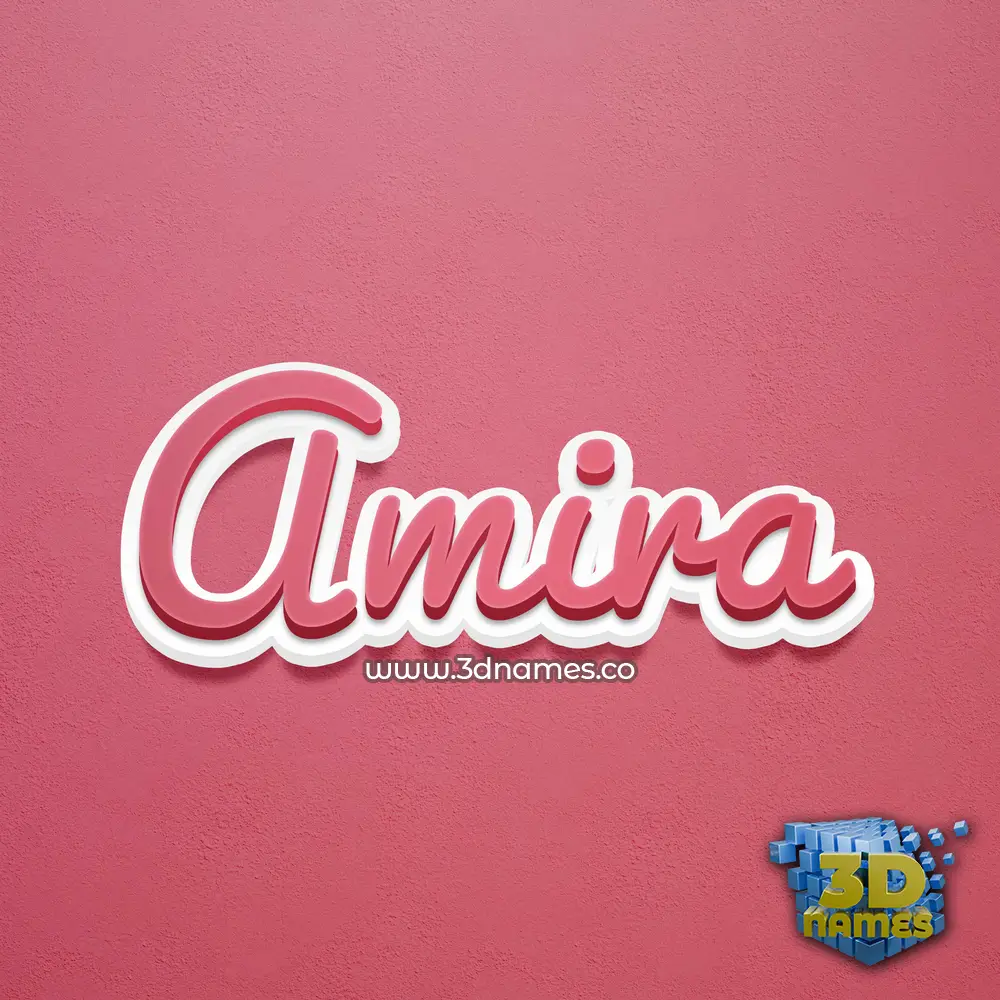 amira in Red Scribble style - 3D name wallpaper