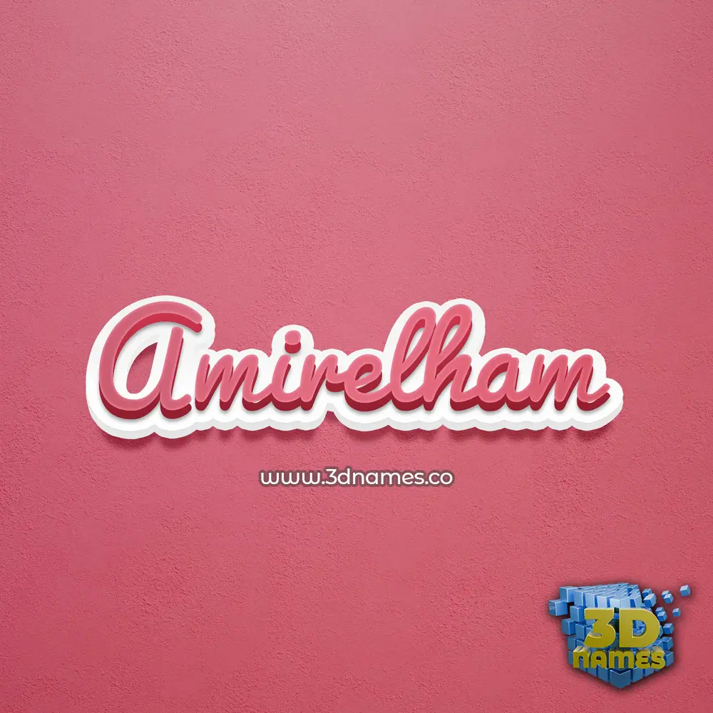amirelham in Red Scribble style - 3D name wallpaper