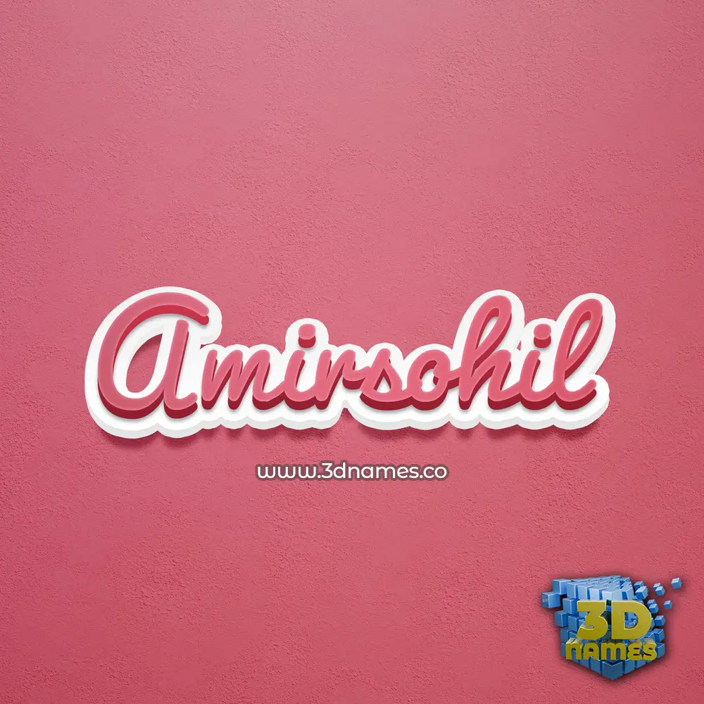amirsohil in Red Scribble style - 3D name wallpaper